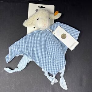 Steiff‎ Blue Gingham Sheep Lamb Easter Lovey Knotted Baby Soother NWT New